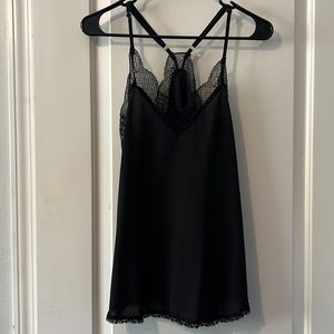 Black, lace tank - size small